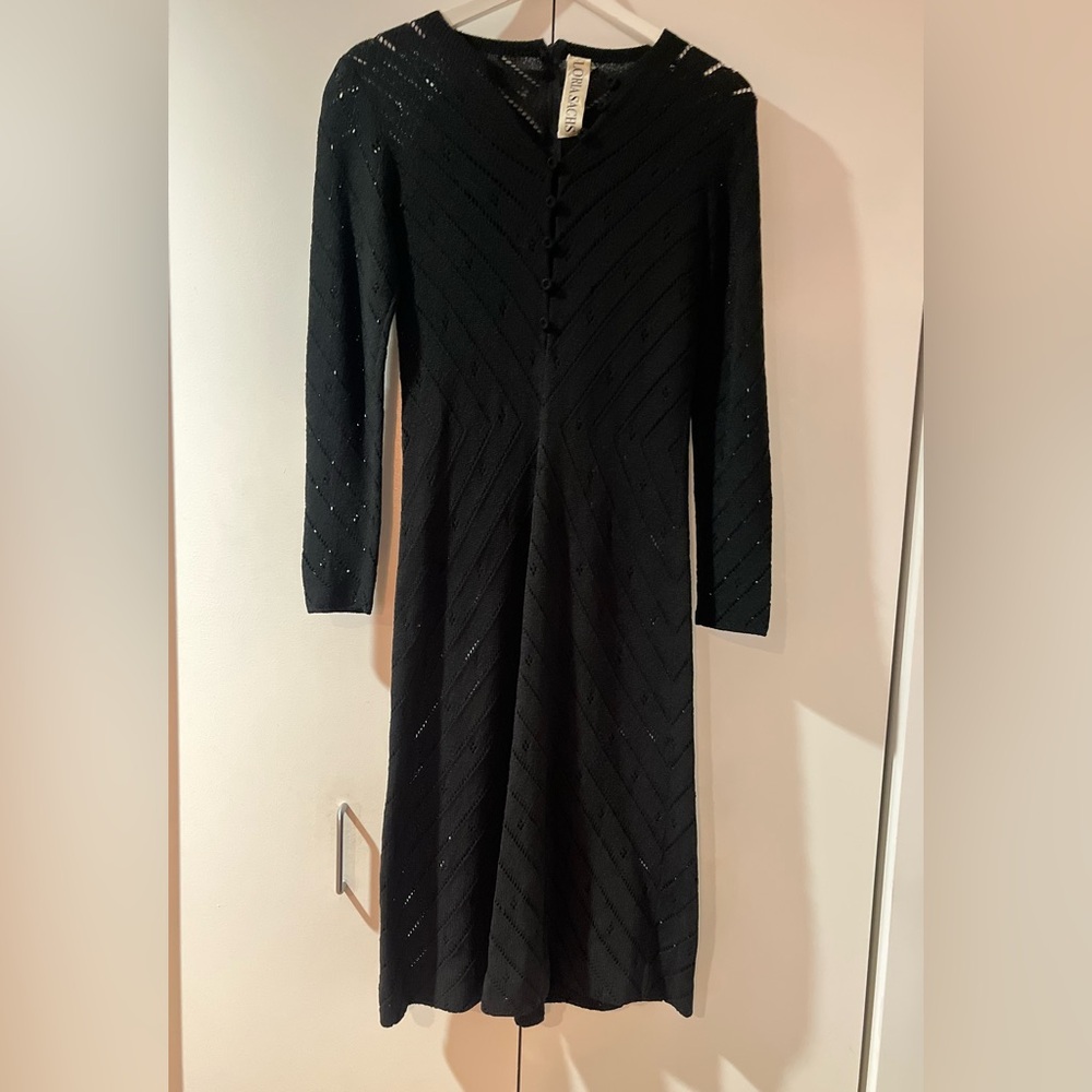 VINTAGE Gloria Sachs Black midi Dress